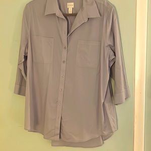 Chicos size 3 no iron purple button down shirt.